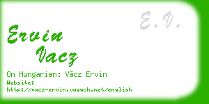 ervin vacz business card